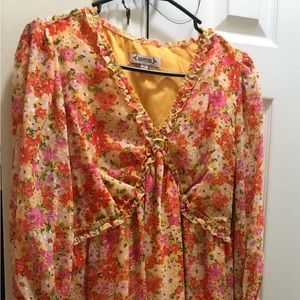 Nanette Lepore mango mojito dress sz 10(runs small) barbie hippie boho swiss dot